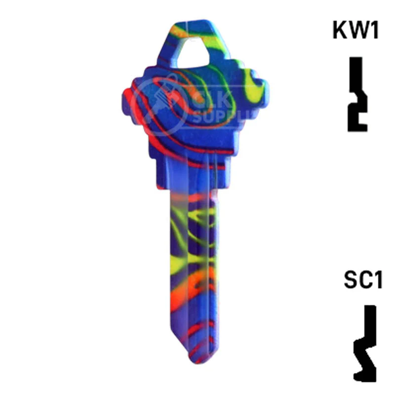 Happy Keys- Rainbow Swirl Key (Choose Keyway) - Image 23