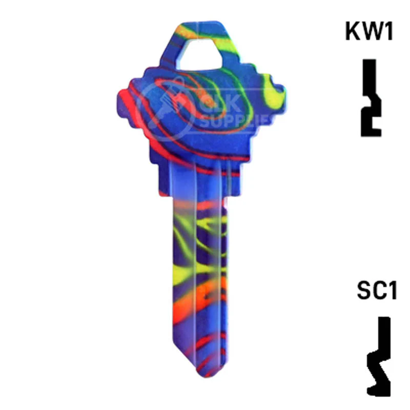Happy Keys- Rainbow Swirl Key (Choose Keyway) - Image 24
