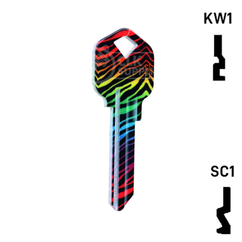 Happy Keys- Rainbow Zebra Key (Choose Keyway) - Image 15