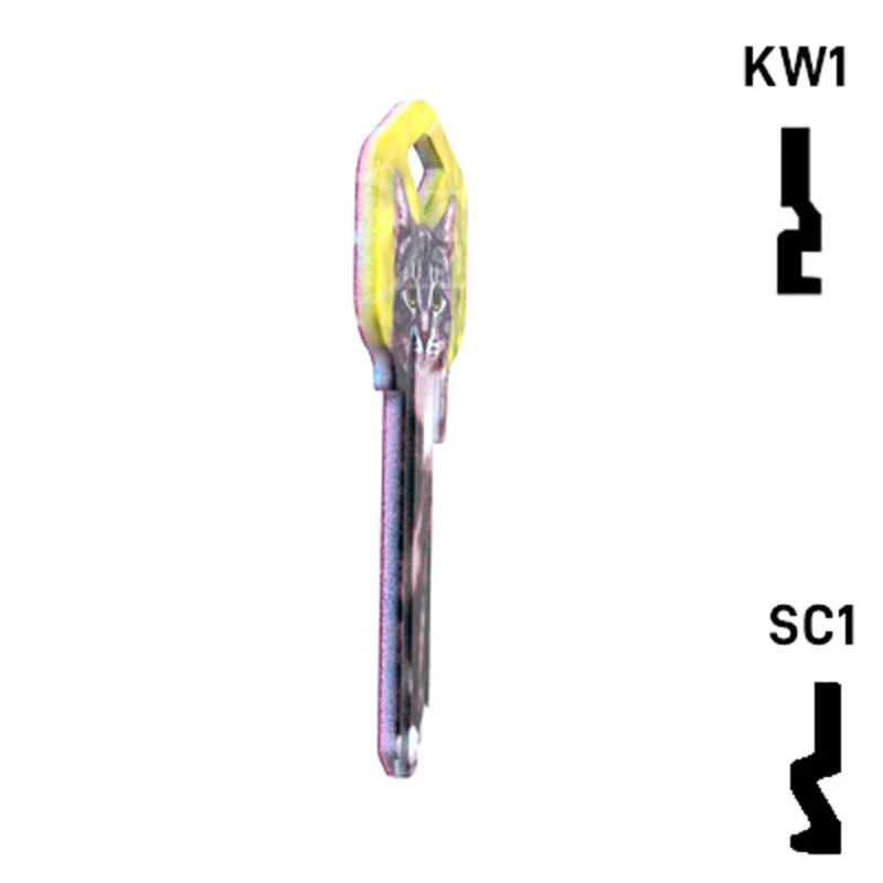 Happy Keys- Silver Tabby Key (Choose Keyway) - Image 6