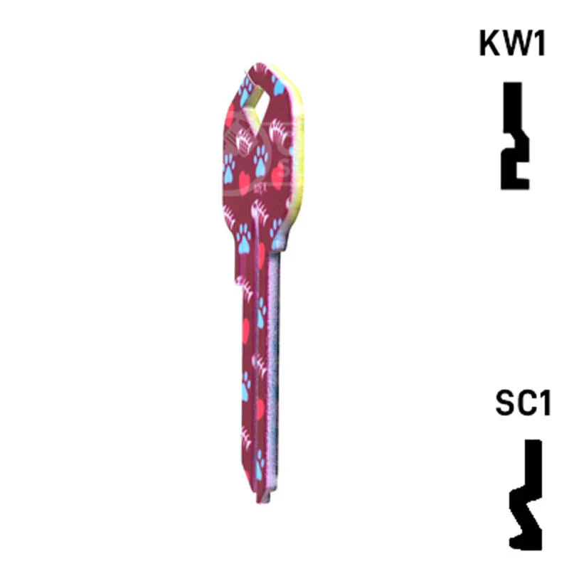 Happy Keys- Silver Tabby Key (Choose Keyway) - Image 9