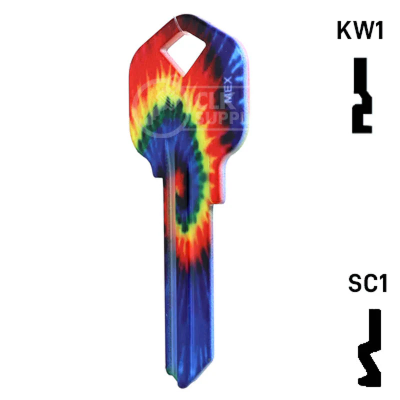 Happy Keys- Tie-Dye Key (Choose Keyway) - Image 10