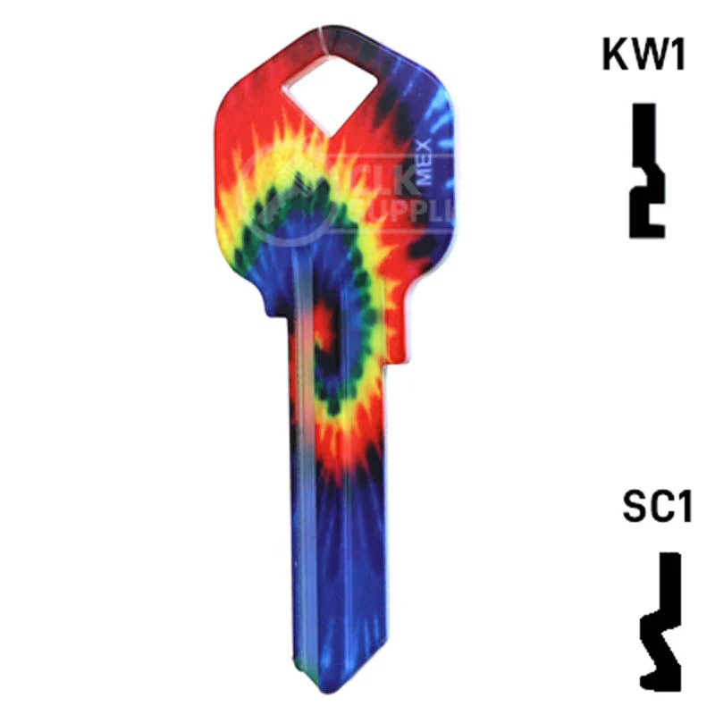 Happy Keys- Tie-Dye Key (Choose Keyway) - Image 11