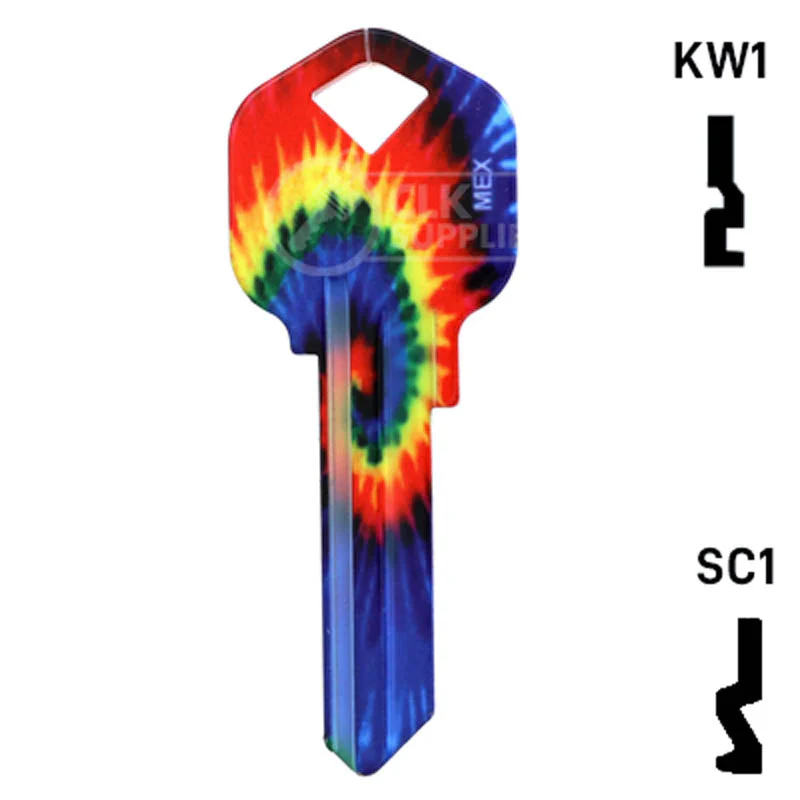 Happy Keys- Tie-Dye Key (Choose Keyway) - Image 12