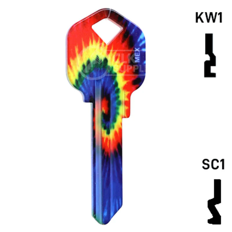 Happy Keys- Tie-Dye Key (Choose Keyway) - Image 14