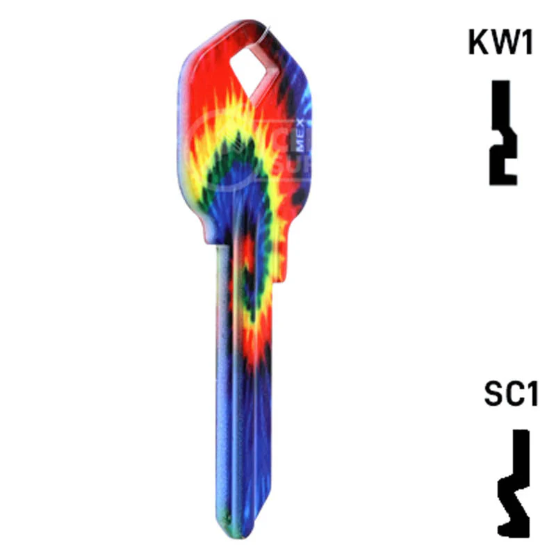 Happy Keys- Tie-Dye Key (Choose Keyway) - Image 16