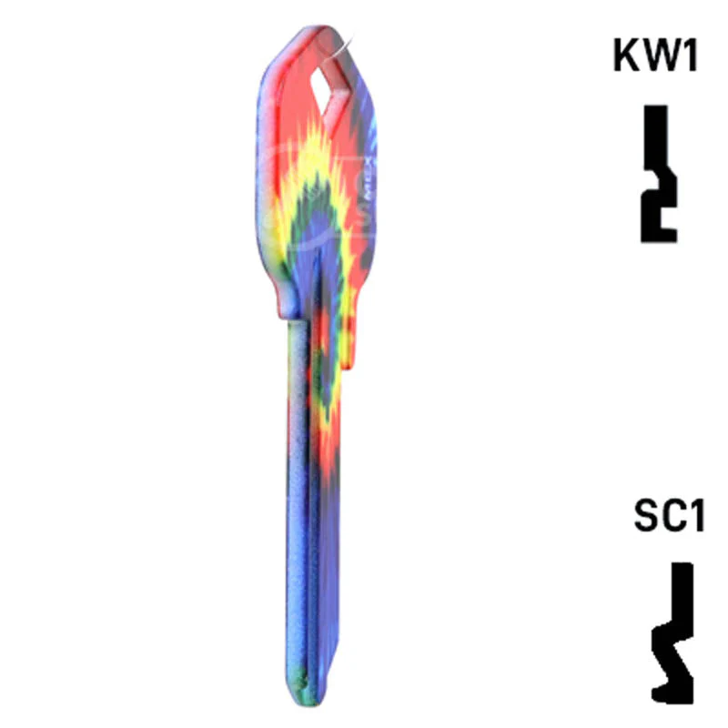 Happy Keys- Tie-Dye Key (Choose Keyway) - Image 17