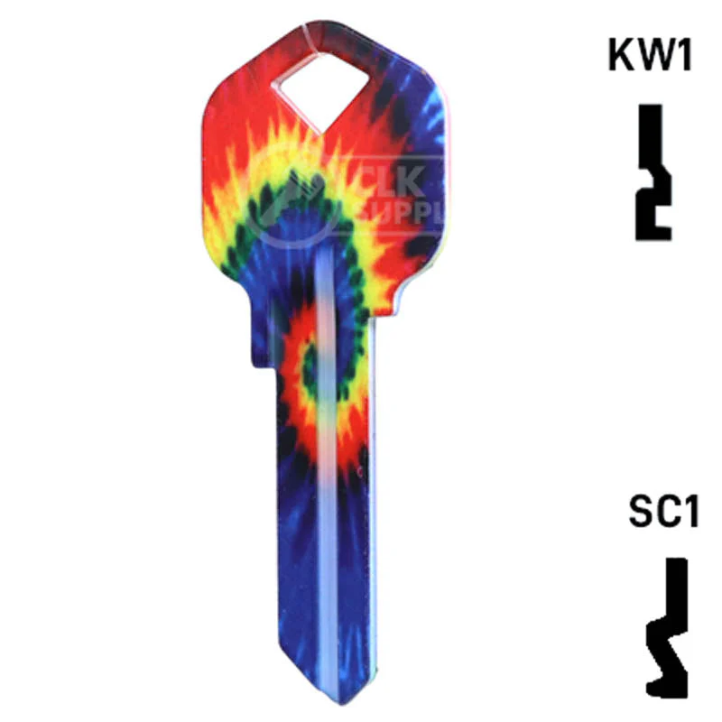 Happy Keys- Tie-Dye Key (Choose Keyway) - Image 23