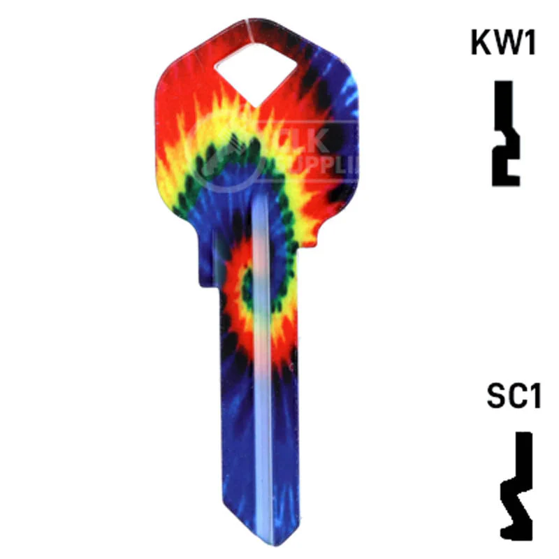 Happy Keys- Tie-Dye Key (Choose Keyway) - Image 24