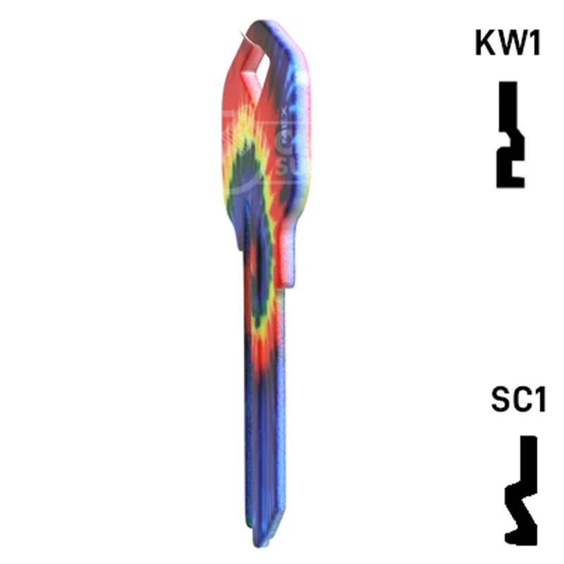 Happy Keys- Tie-Dye Key (Choose Keyway) - Image 8