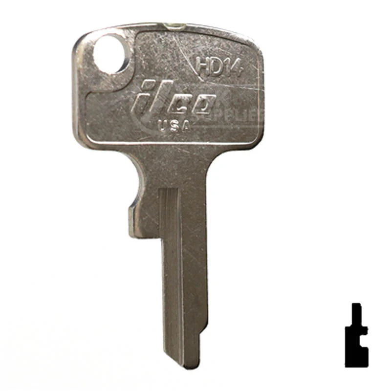 Uncut Key Blank | Honda Motorcycle | HD14 - Image 3