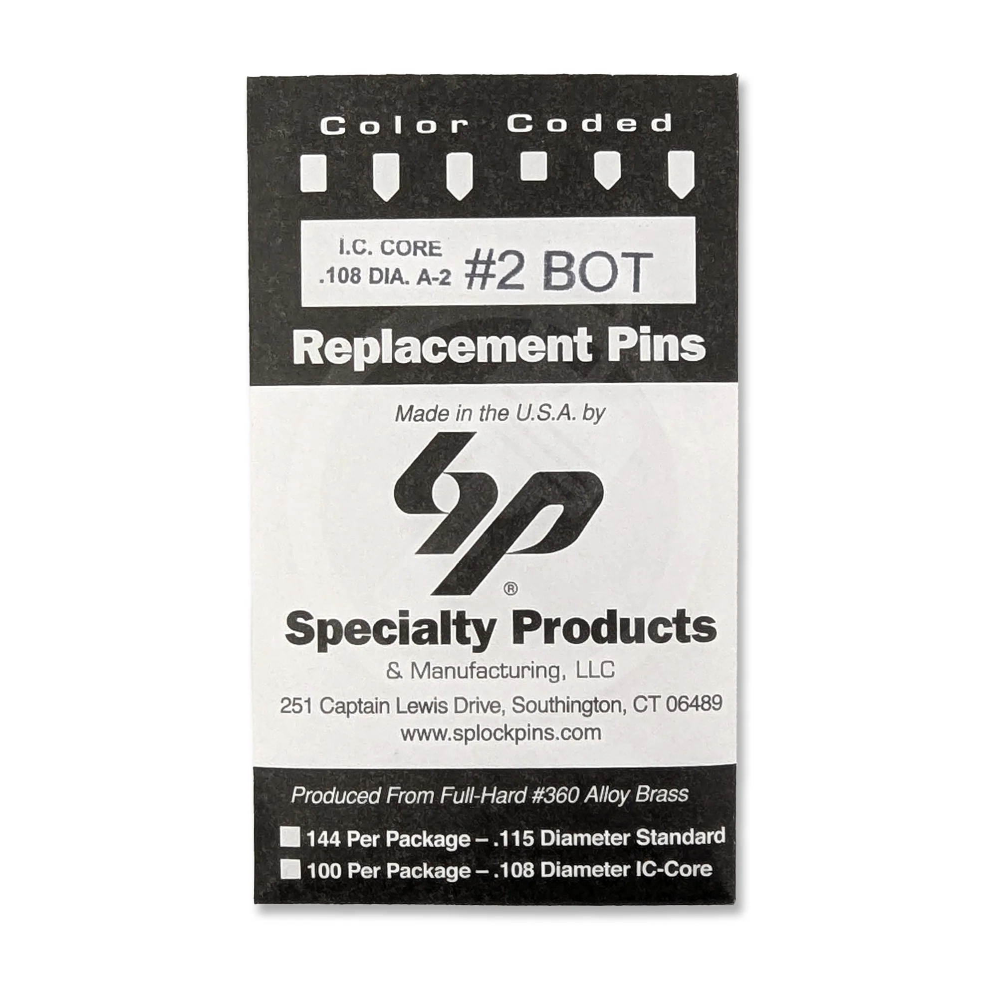 IC A2 Nickel Silver Bottom Pin #2 100pk