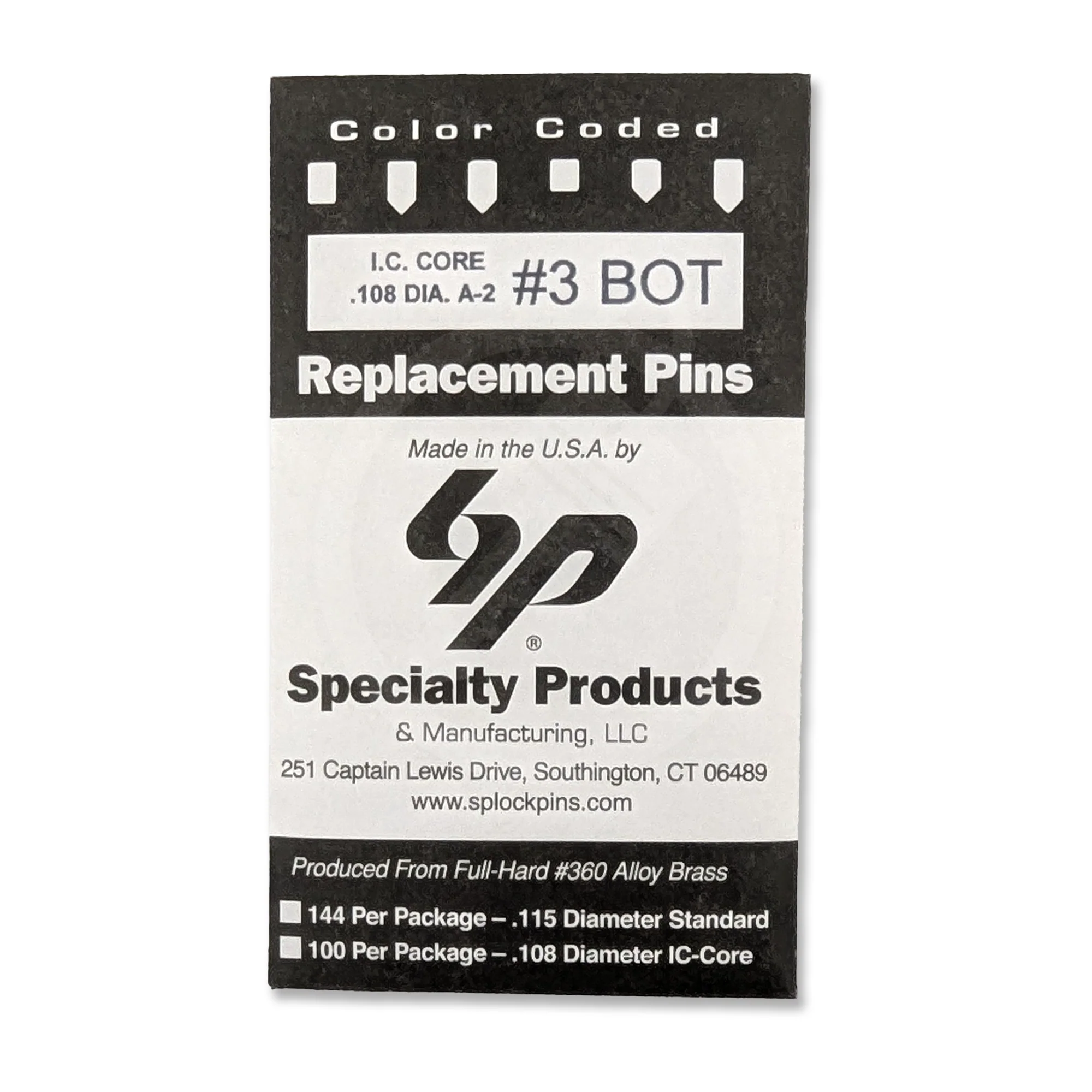 IC A2 Nickel Silver Bottom Pin #3 100pk