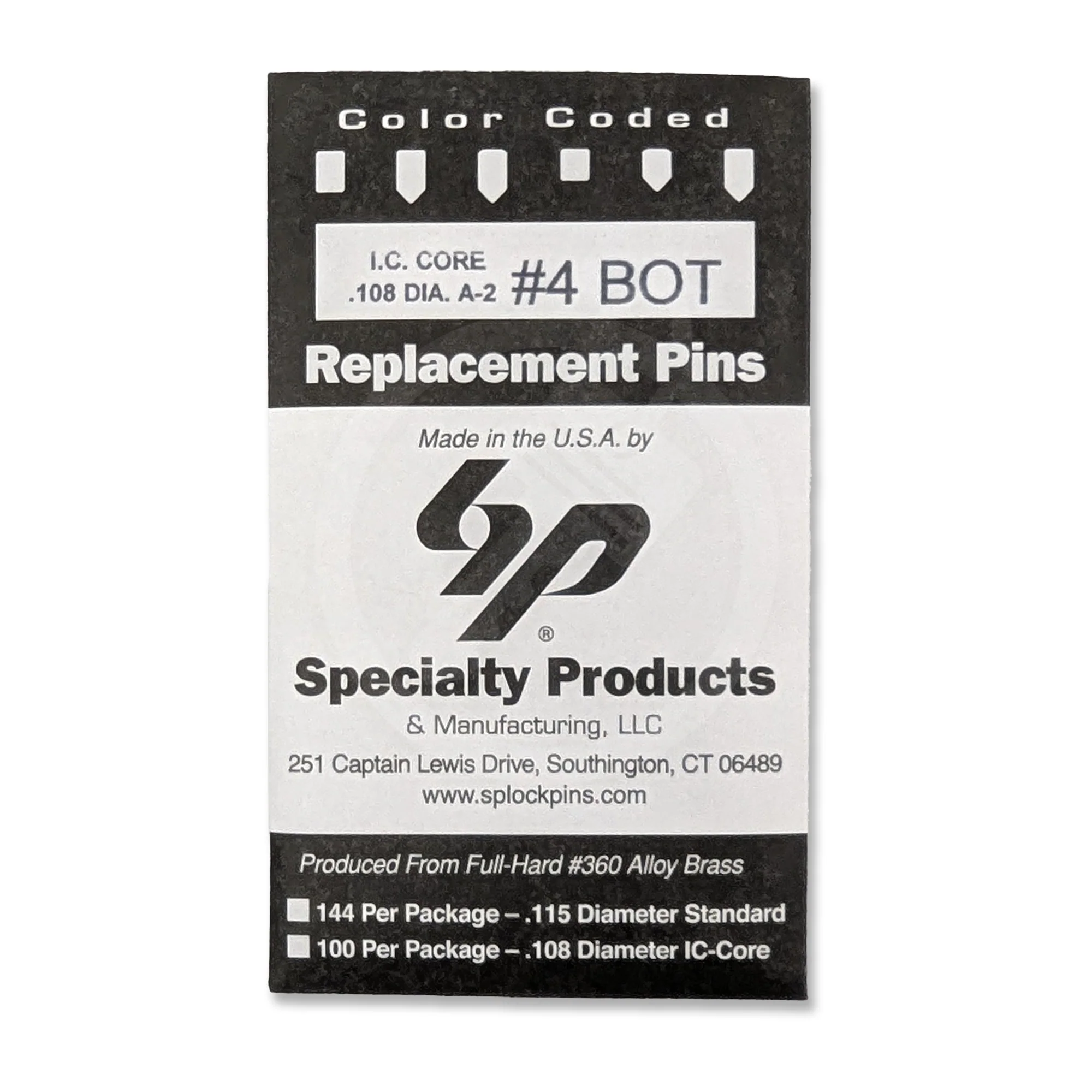 IC A2 Nickel Silver Bottom Pin #4 100pk