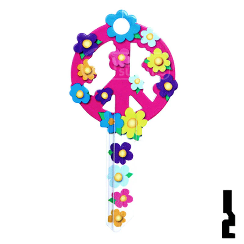Key Shapes -PEACE SIGN- Kwikset Key - Image 2