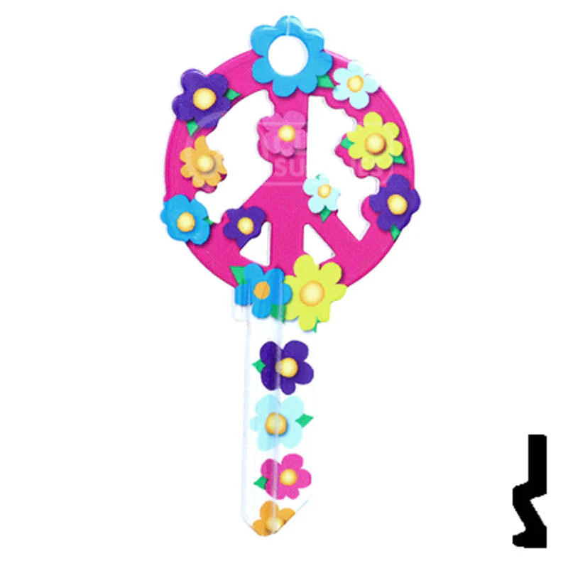 Key Shapes -PEACE SIGN- Schlage SC1 Key - Image 2