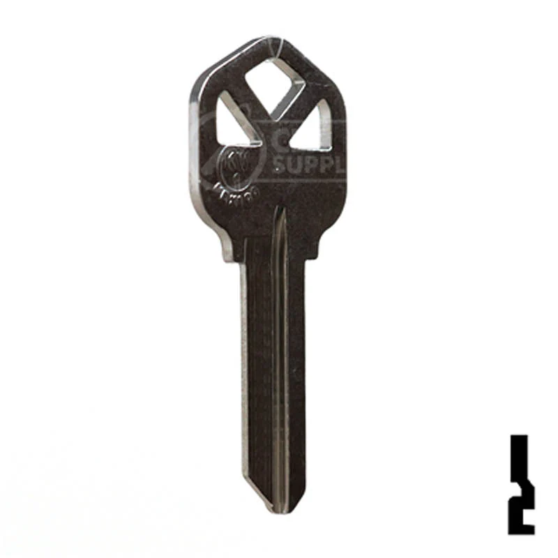 Uncut Key Blank | Kwikset | KW1 - Nickel Plated - Image 3