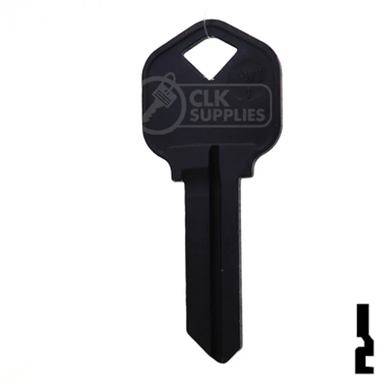 Uncut Aluminum Key Blank | Kwikset KW1 | Black - Image 12