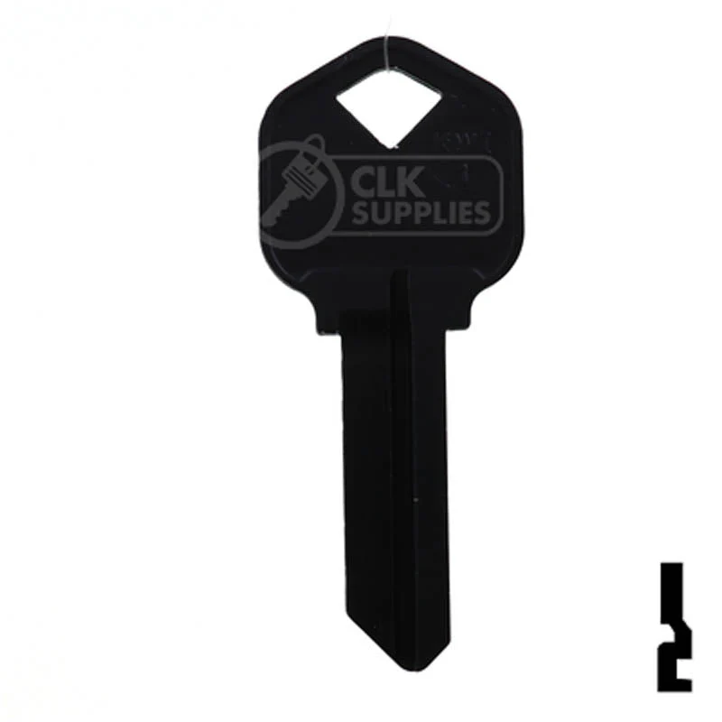 Uncut Aluminum Key Blank | Kwikset KW1 | Black - Image 13