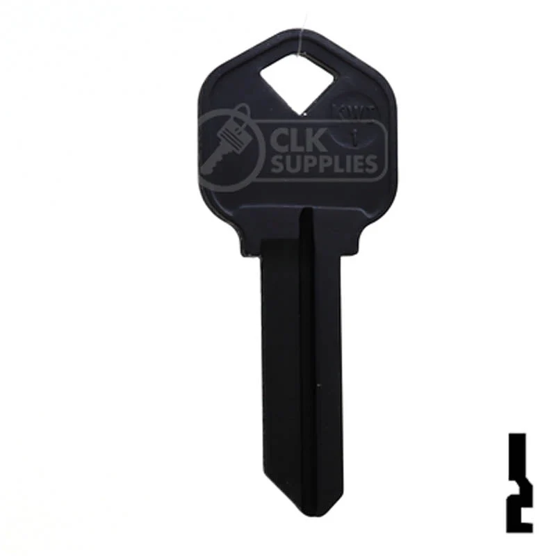 Uncut Aluminum Key Blank | Kwikset KW1 | Black - Image 14