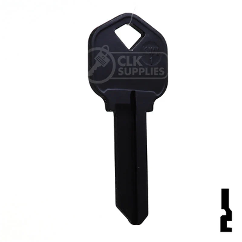 Uncut Aluminum Key Blank | Kwikset KW1 | Black - Image 15