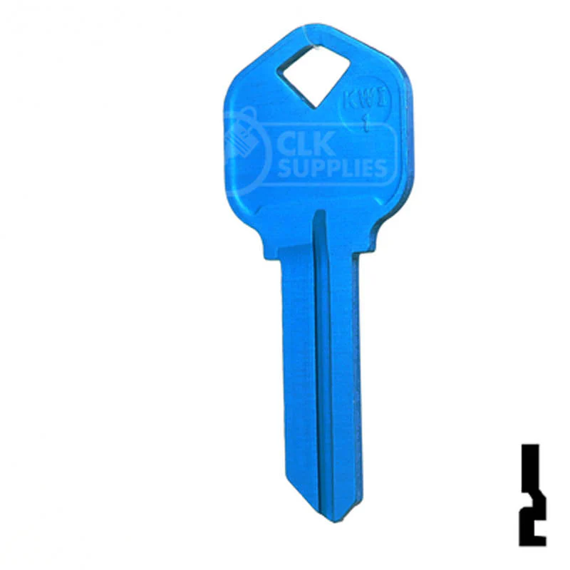 Uncut Aluminum Key Blank | Kwikset KW1 | Blue - Image 11