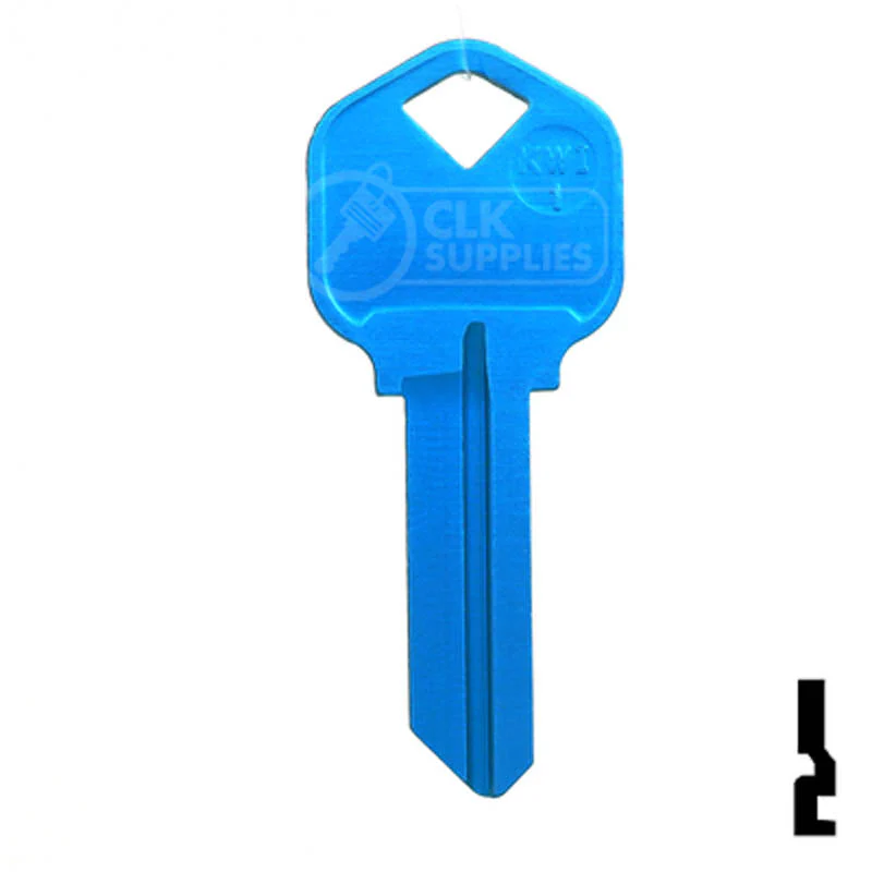 Uncut Aluminum Key Blank | Kwikset KW1 | Blue - Image 13