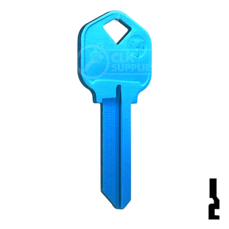Uncut Aluminum Key Blank | Kwikset KW1 | Blue - Image 15