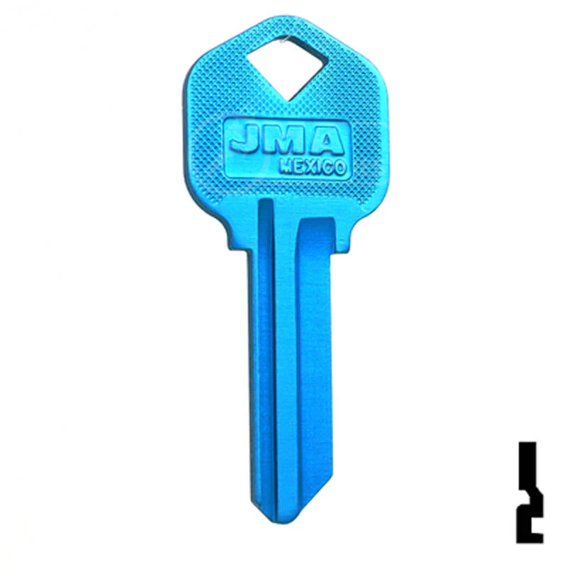 Uncut Aluminum Key Blank | Kwikset KW1 | Blue - Image 2