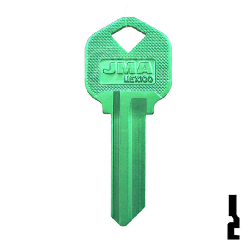 Uncut Aluminum Key Blank | Kwikset KW1 | Green