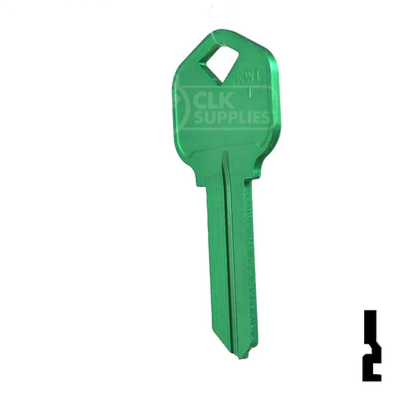 Uncut Aluminum Key Blank | Kwikset KW1 | Green - Image 10