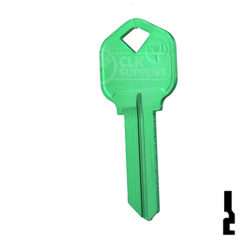 Uncut Aluminum Key Blank | Kwikset KW1 | Green - Image 11
