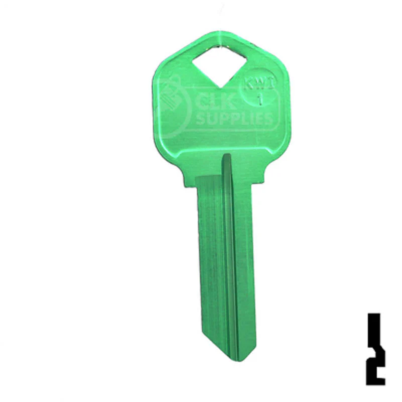 Uncut Aluminum Key Blank | Kwikset KW1 | Green - Image 13