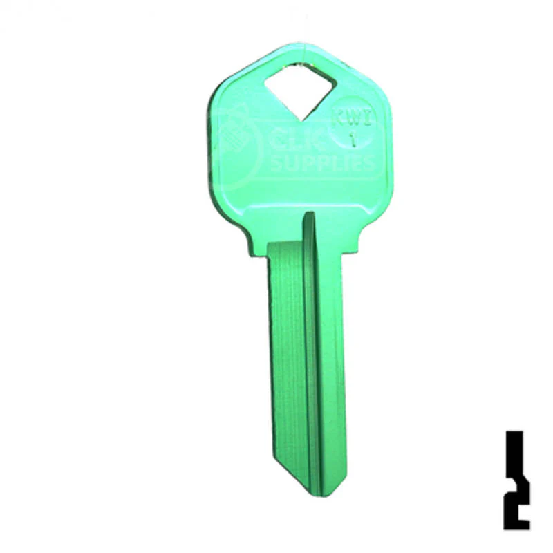 Uncut Aluminum Key Blank | Kwikset KW1 | Green - Image 14