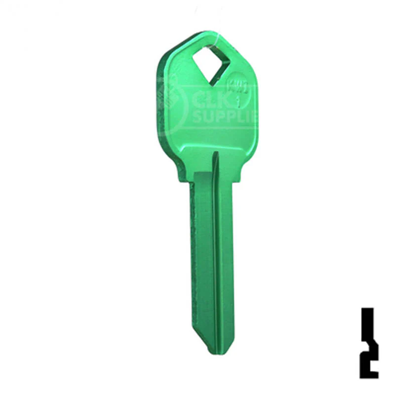Uncut Aluminum Key Blank | Kwikset KW1 | Green - Image 16