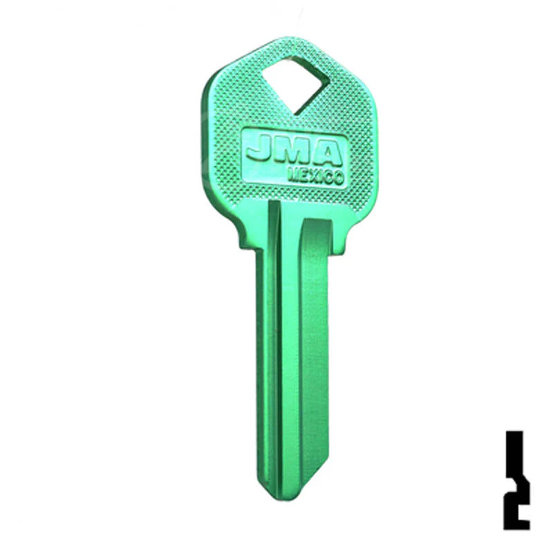Uncut Aluminum Key Blank | Kwikset KW1 | Green - Image 3