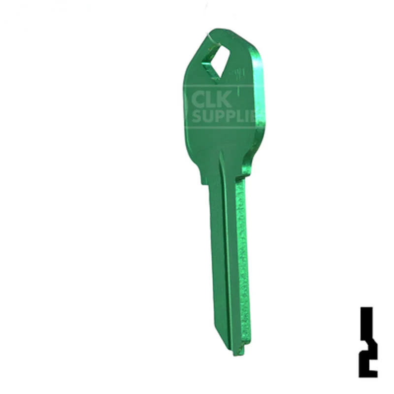 Uncut Aluminum Key Blank | Kwikset KW1 | Green - Image 9
