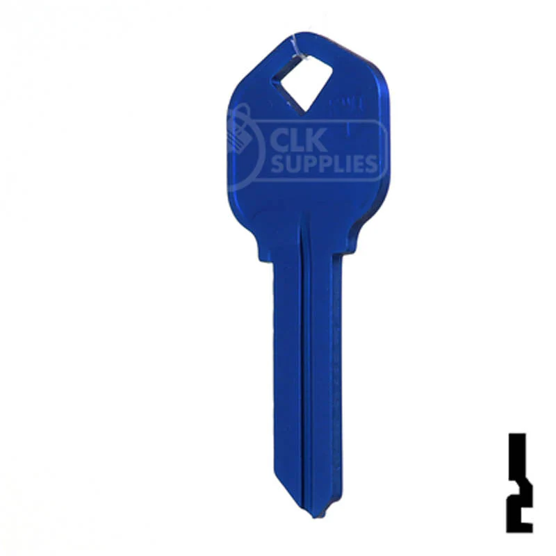 Uncut Aluminum Key Blank | Kwikset KW1 | Navy Blue - Image 10