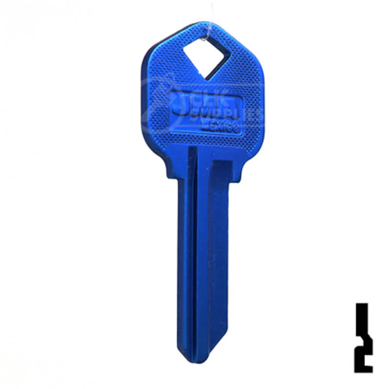 Uncut Aluminum Key Blank | Kwikset KW1 | Navy Blue - Image 3