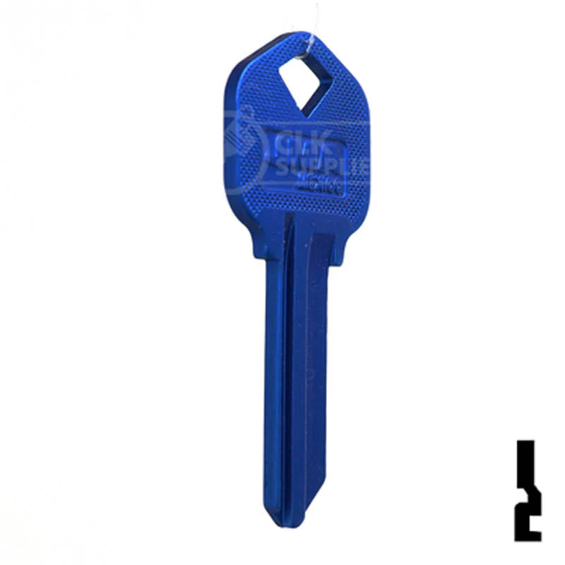Uncut Aluminum Key Blank | Kwikset KW1 | Navy Blue - Image 4