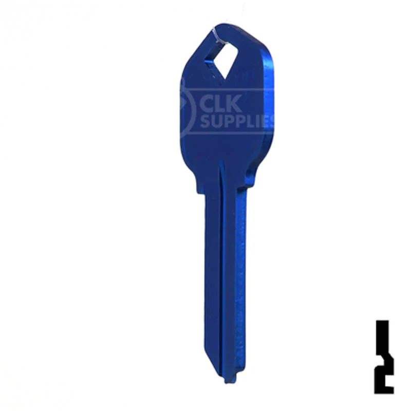 Uncut Aluminum Key Blank | Kwikset KW1 | Navy Blue - Image 9