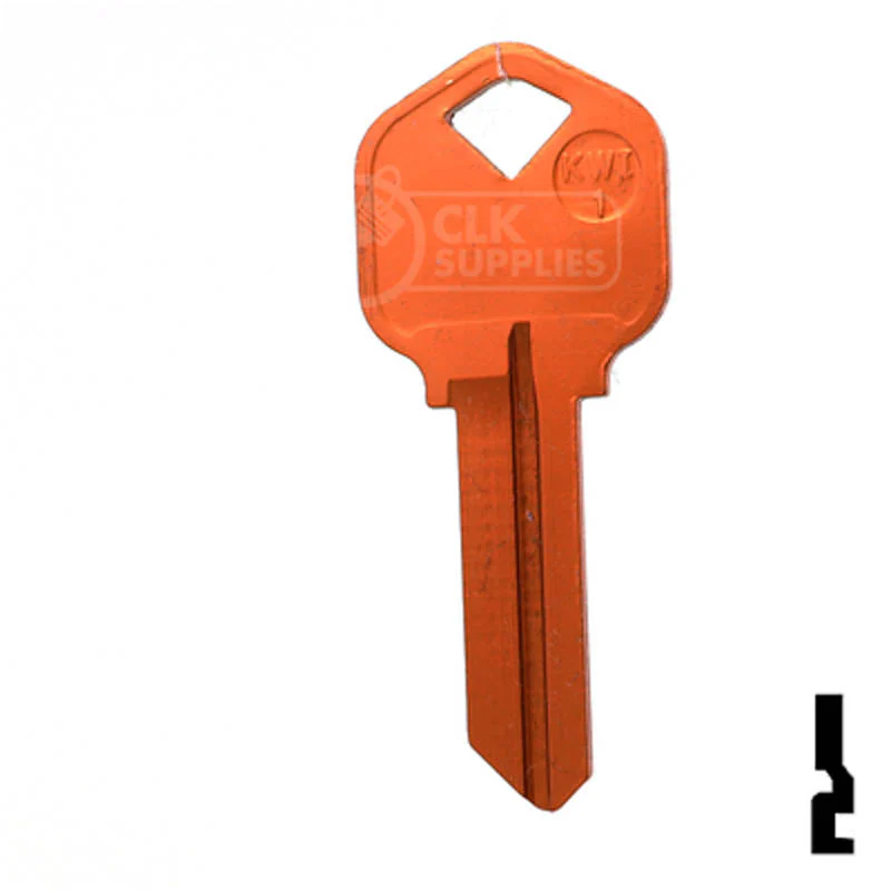Uncut Aluminum Key Blank | Kwikset KW1 | Orange - Image 12
