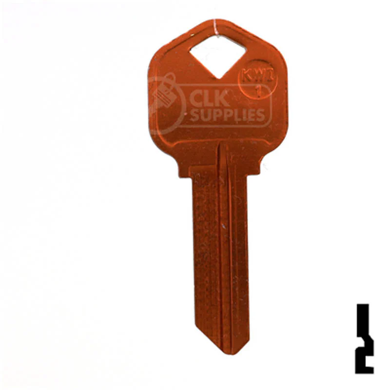 Uncut Aluminum Key Blank | Kwikset KW1 | Orange - Image 13