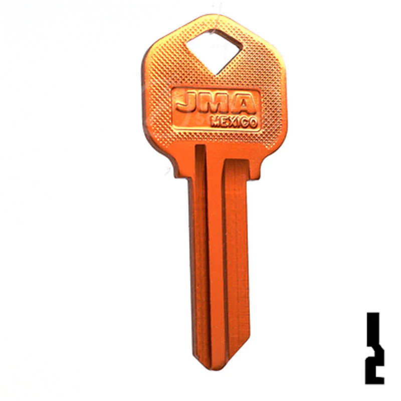 Uncut Aluminum Key Blank | Kwikset KW1 | Orange - Image 2