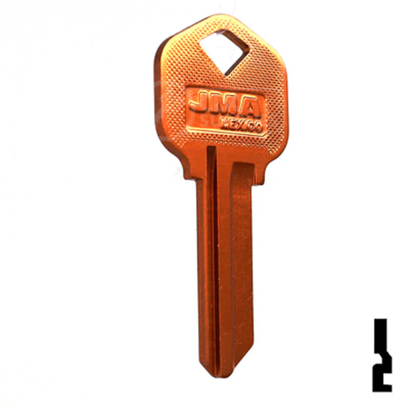 Uncut Aluminum Key Blank | Kwikset KW1 | Orange - Image 3