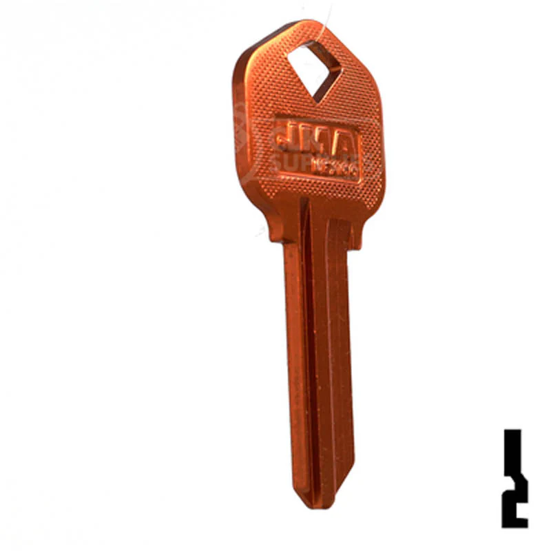 Uncut Aluminum Key Blank | Kwikset KW1 | Orange - Image 4