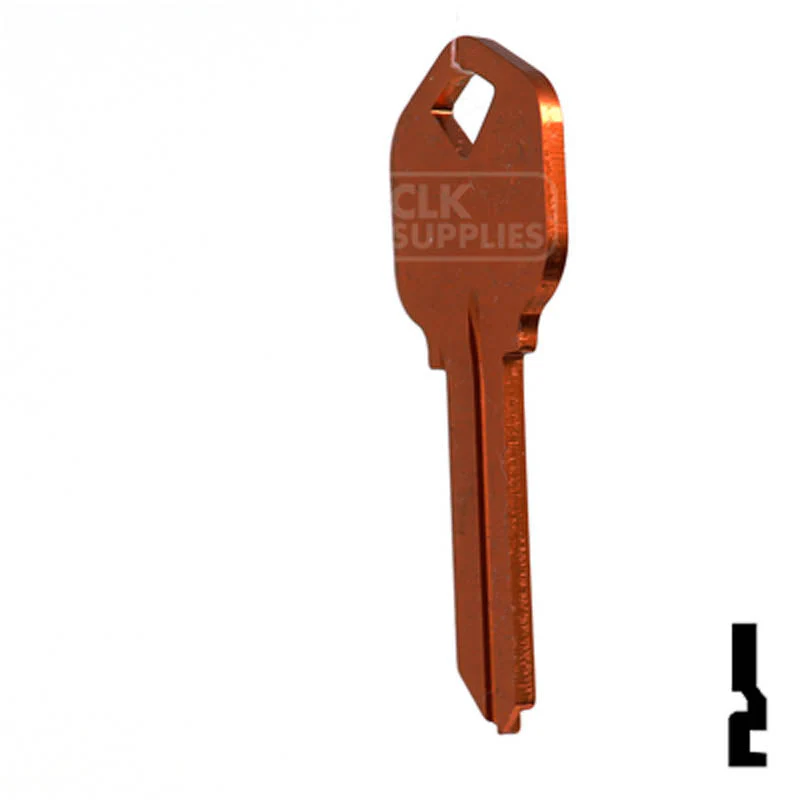 Uncut Aluminum Key Blank | Kwikset KW1 | Orange - Image 9