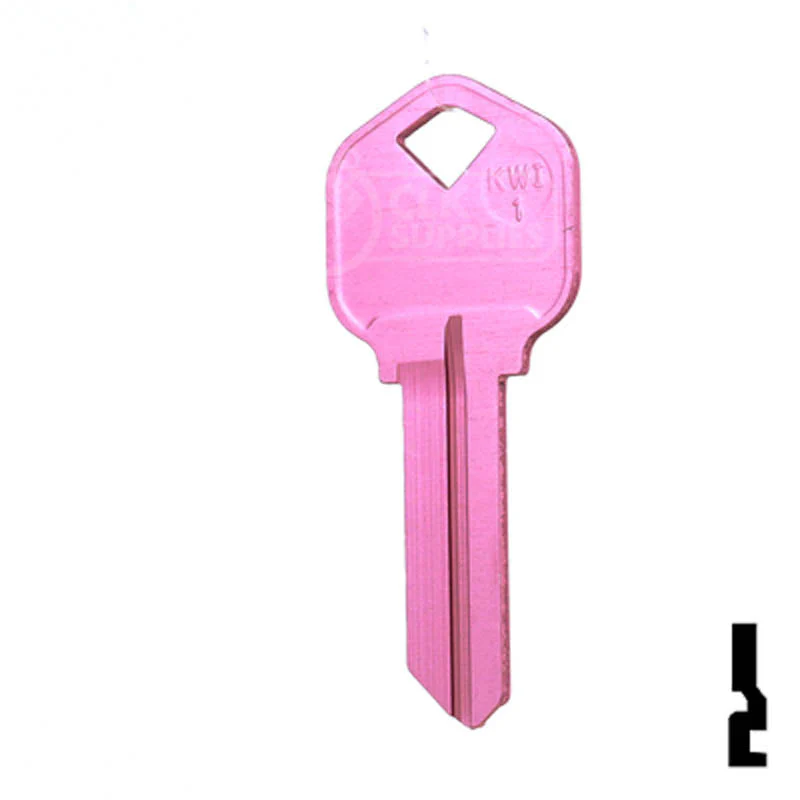 Uncut Aluminum Key Blank | Kwikset KW1 | Pink - Image 11