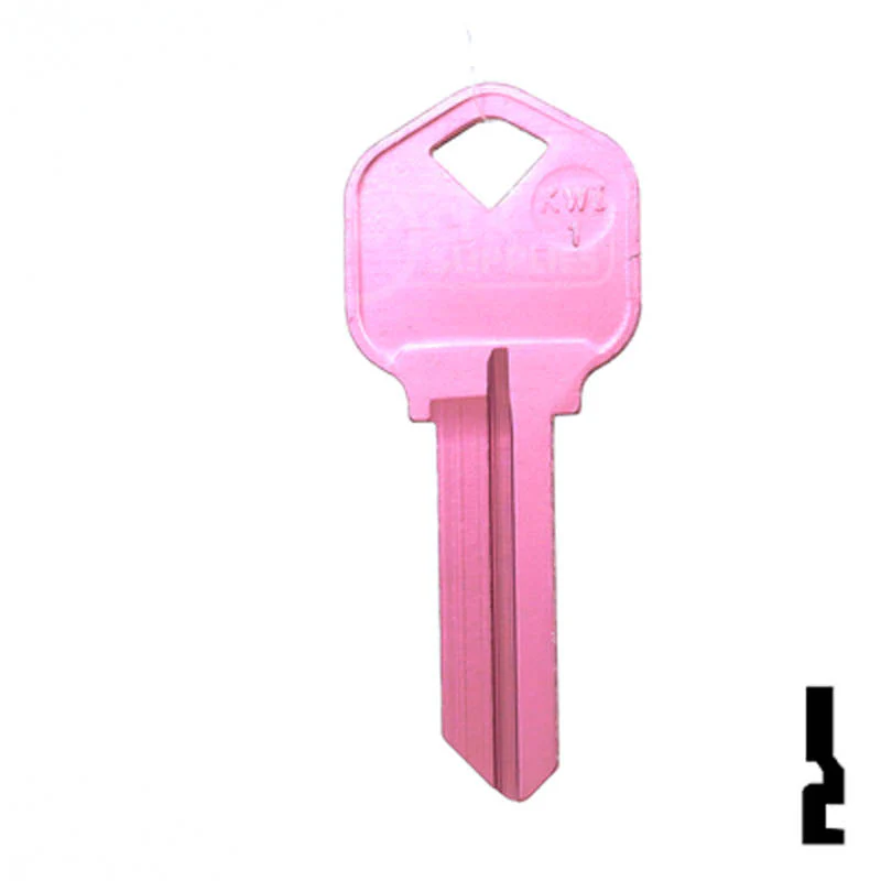 Uncut Aluminum Key Blank | Kwikset KW1 | Pink - Image 12