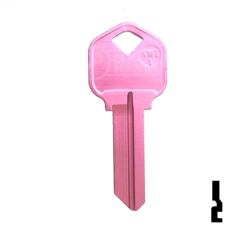 Uncut Aluminum Key Blank | Kwikset KW1 | Pink - Image 13